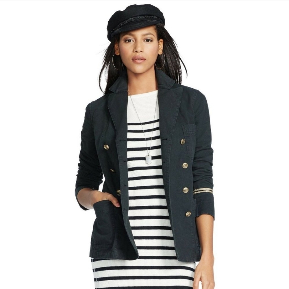 Polo Ralph Lauren Washed Twill Double Breasted Military Jacket